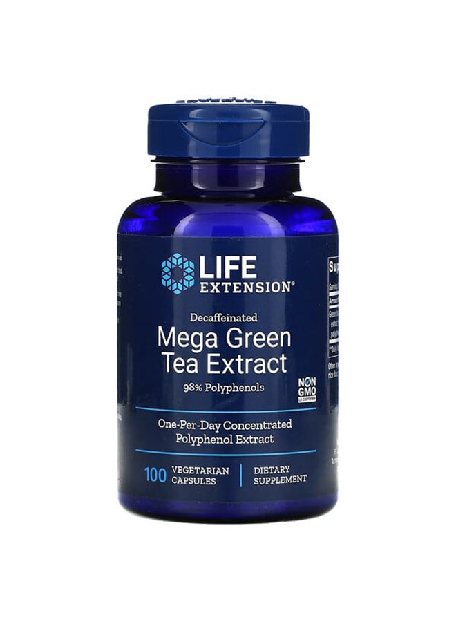 Life Extension Decaffeinated Mega Green Tea Extract Dietary Supplement - 100 Vegetarian Capsules - Image 1