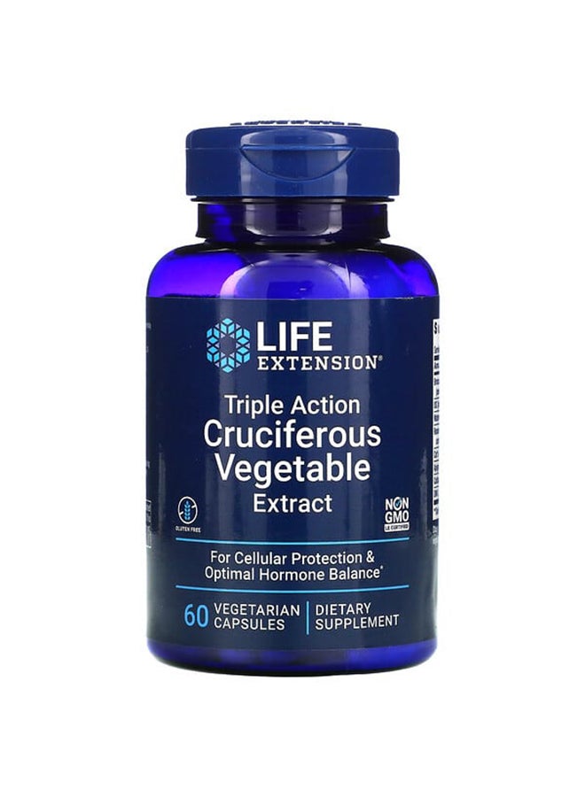 لايف إكستنشن مكمل غذائي من مستخلص الخضروات الصليبية ثلاثي المفعول - 60 كبسولة نباتية - Image 1