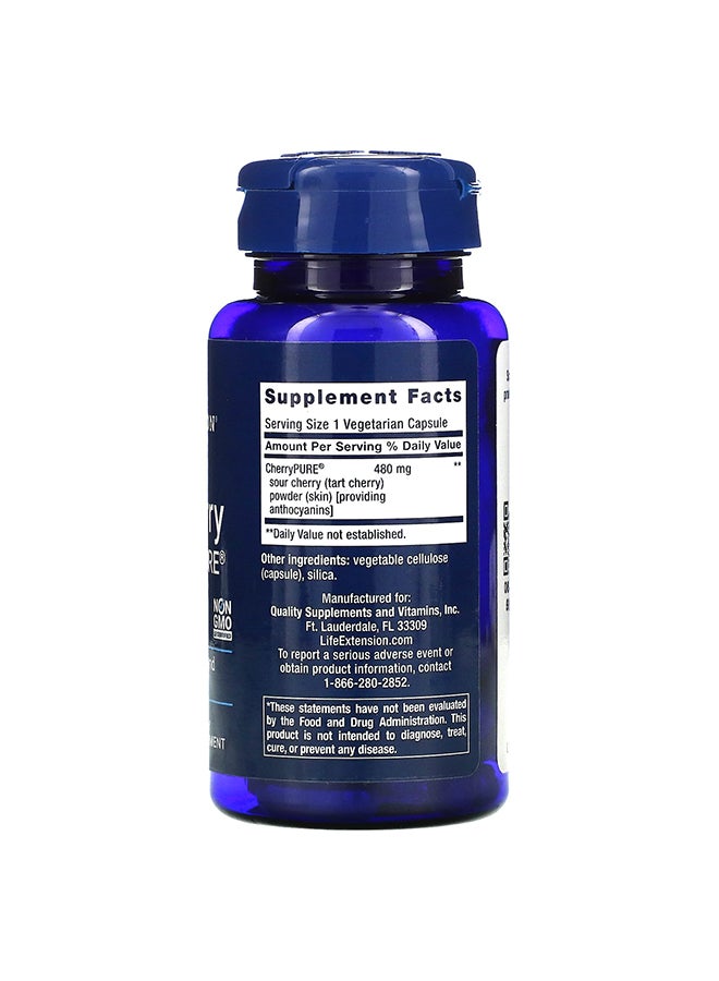 Life Extension Tart Cherry With Cherrypure Dietary Supplement - 60 Vegetarian Capsules - Image 2