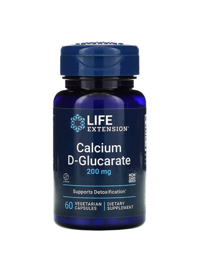Life Extension Calcium D-Glucarate 200mg Supplements - 60 Vegetable Capsules - Image 1