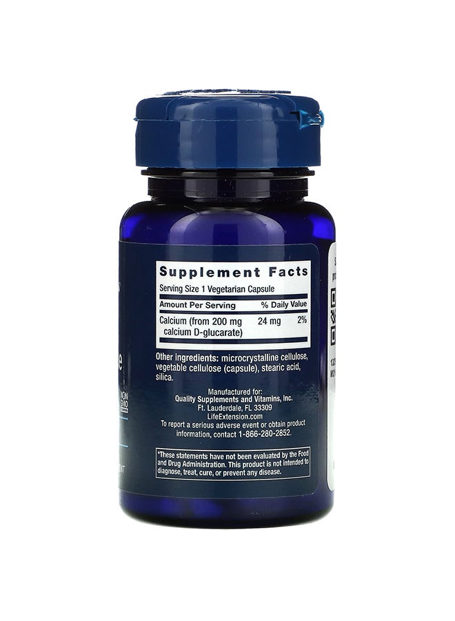 Life Extension Calcium D-Glucarate 200mg Supplements - 60 Vegetable Capsules - Image 2