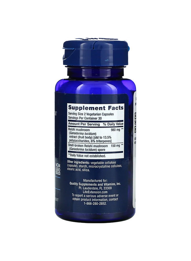 Life Extension Reishi Extract Mushroom Complex - 60 Vegetarian Capsules - Image 2