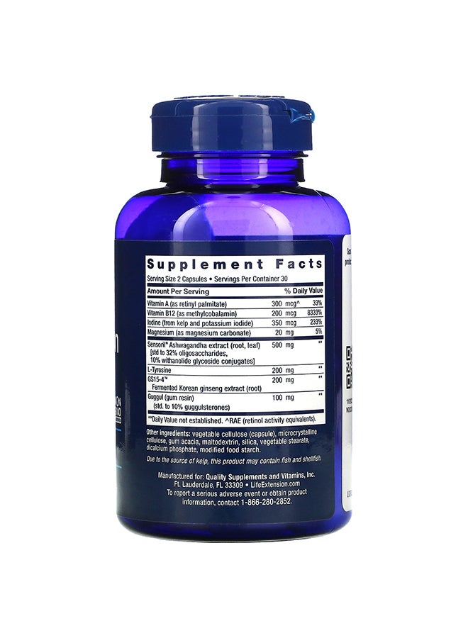 Life Extension - Triple Action Thyroid Dietary Supplement - 60 Vegetarian Capsules - Image 1