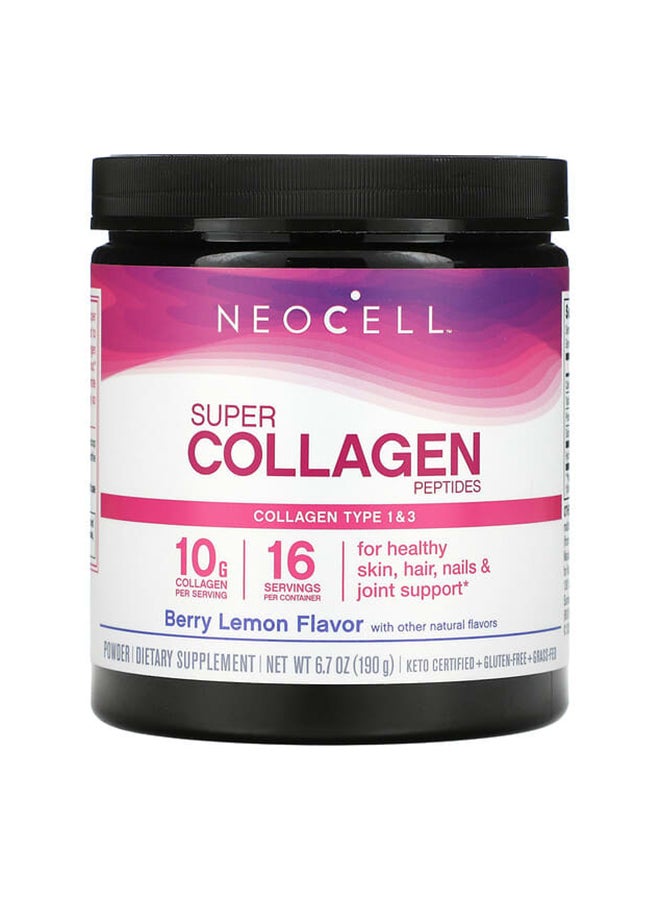 NEOCELL Super Collagen Type 1 And 3 6600 Mg Dietary Supplement Powder - Berry Lemon - Image 1