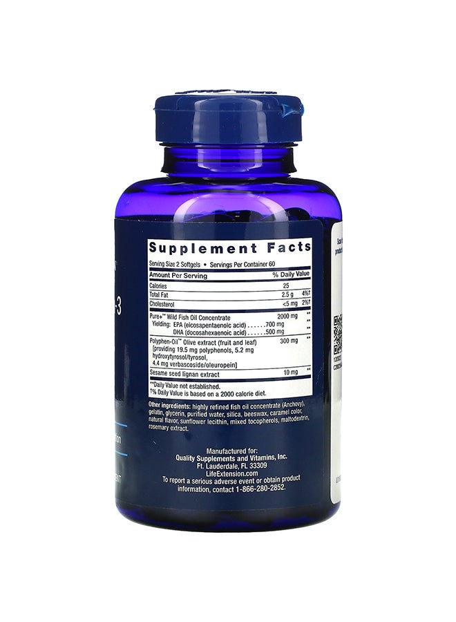 Life Extension Super Omega-3- 120 Softgels - Image 2