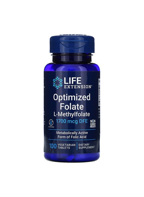 L-Methylfolate Optimized Folate - 100 Vegetarian Tablets