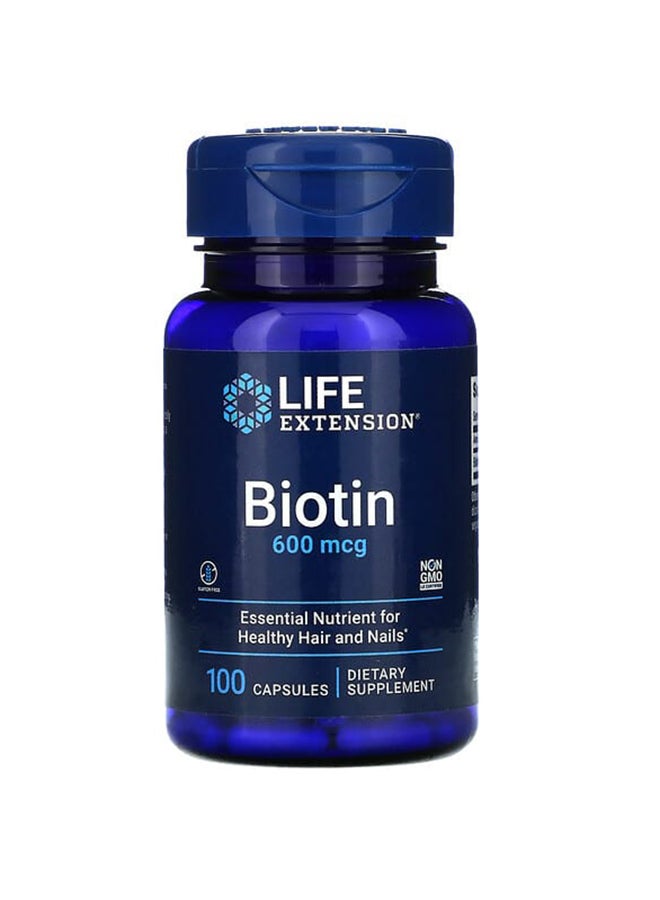 Life Extension - Biotin 600mcg - 100 Capsule - Image 1