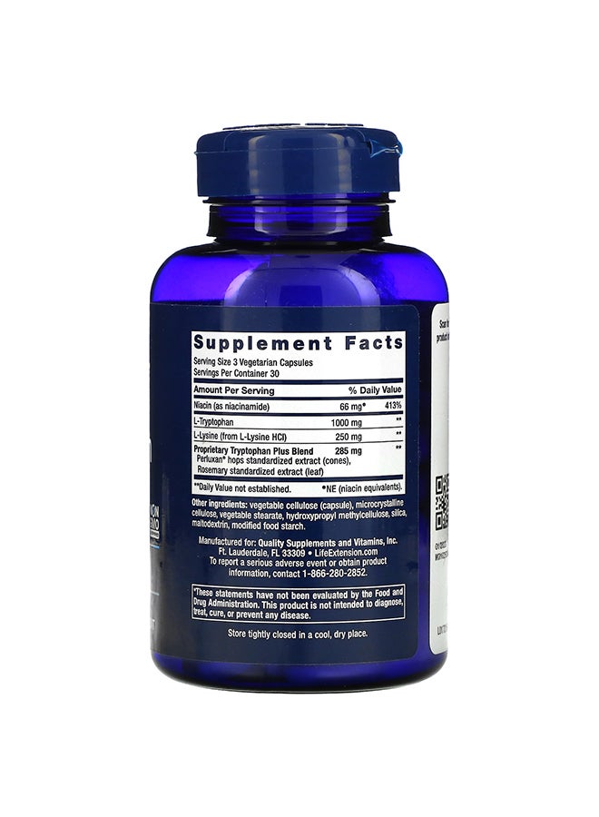 Life Extension - Optimized Tryptophan Plus Sleep Enhancement and Stress Reduction - 90 Vegetarian Capsules - Image 1