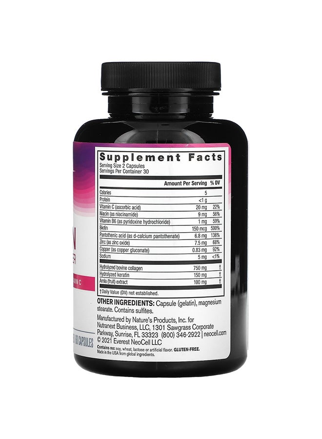 NEOCELL Collagen And Amla Extract Keratin Hair Volumizer - 60 Capsules - Image 2