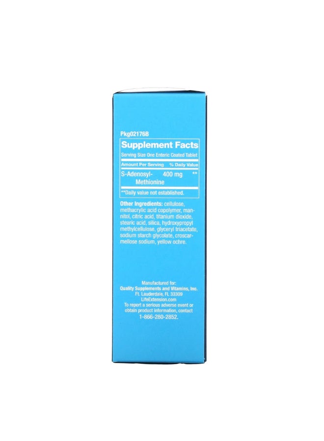 Life Extension SAMe Support Joint Health And Emotional Well Being - 30 Enteric Coated Tablets 400 mg  - Image 2