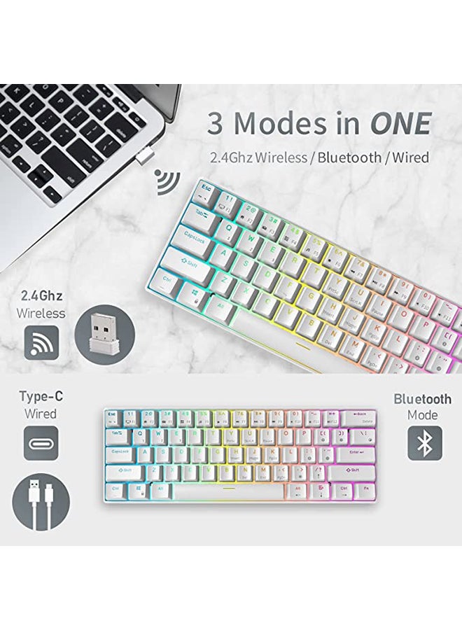 Royal Kludge - RK61 Dual - Mode Bluetooth/Wired Hot Swapable RGB Mechanical Gaming Keyboard Brown Switch - Image 1