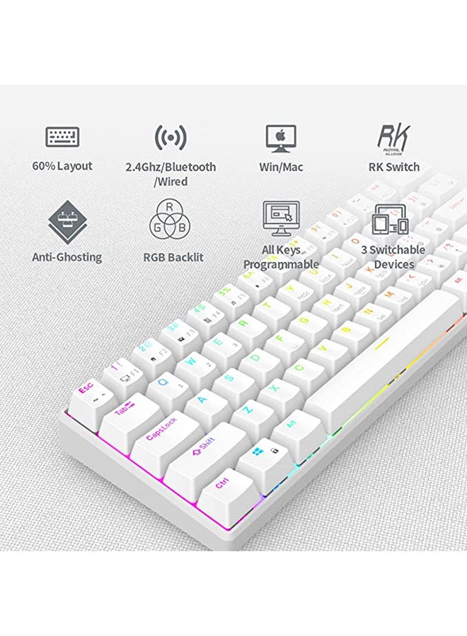 Royal Kludge - RK61 Dual - Mode Bluetooth/Wired Hot Swapable RGB Mechanical Gaming Keyboard Brown Switch - Image 1