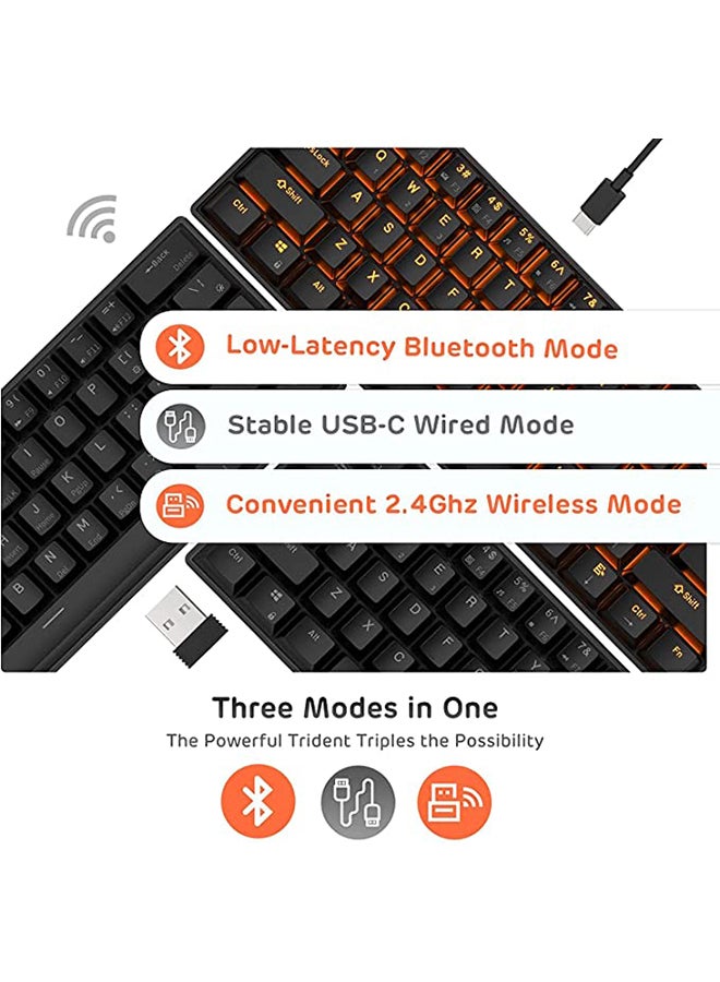 Royal Kludge - RK61 Tri - Mode Hot Swapable RGB Mechanical Gaming Keyboard Brown Switch - Image 1