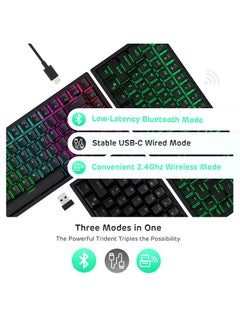 Royal Kludge RK84 Tri - Mode Hot Swapable RGB Mechanical Gaming Keyboard Blue Switch  - Image 3