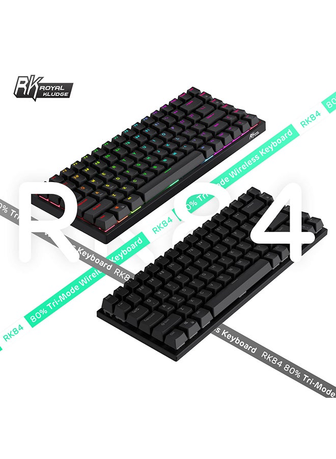 Royal Kludge - RK84 Tri - Mode Hot Swapable RGB Mechanical Gaming Keyboard Red Switch - Image 1