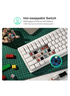 Royal Kludge RK84 Tri - Mode Hot Swapable RGB Mechanical Gaming Keyboard Blue Switch  - Image 2