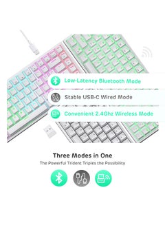 Royal Kludge RK84 Tri - Mode Hot Swapable RGB Mechanical Gaming Keyboard Blue Switch  - Image 3