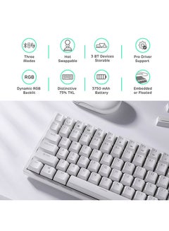 Royal Kludge RK84 Tri - Mode Hot Swapable RGB Mechanical Gaming Keyboard Blue Switch  - Image 4