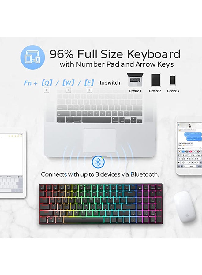 Royal Kludge - RK100 Tri - Mode Hot Swapable RGB Mechanical Gaming Keyboard Blue Switch - Image 1