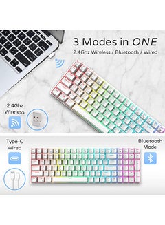 Royal Kludge RK100 Tri - Mode Hot Swapable RGB Mechanical Gaming Keyboard Blue Switch  - Image 3