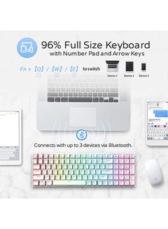 Royal Kludge RK100 Tri - Mode Hot Swapable RGB Mechanical Gaming Keyboard Blue Switch  - Image 4