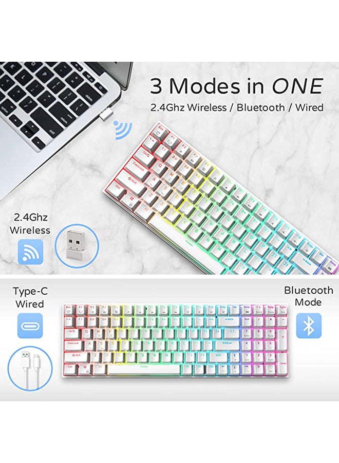Royal Kludge - RK100 Tri - Mode Hot Swapable RGB Mechanical Gaming Keyboard Red Switch - Image 1