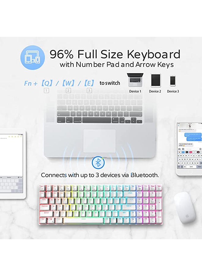 Royal Kludge - RK100 Tri - Mode Hot Swapable RGB Mechanical Gaming Keyboard Red Switch - Image 1