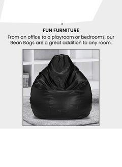 Comfy Solid Multi-Purpose Bean Bag With Polystyrene Filling Black 80x80x50cm  - Image 5
