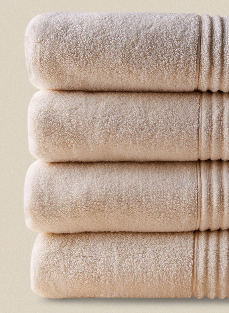 4 Piece Bathroom Towel Set - 500 GSM 100% Cotton - 4 Bath Towel 90 x 150cm - Highly Absorbent - Fast Dry Ivory