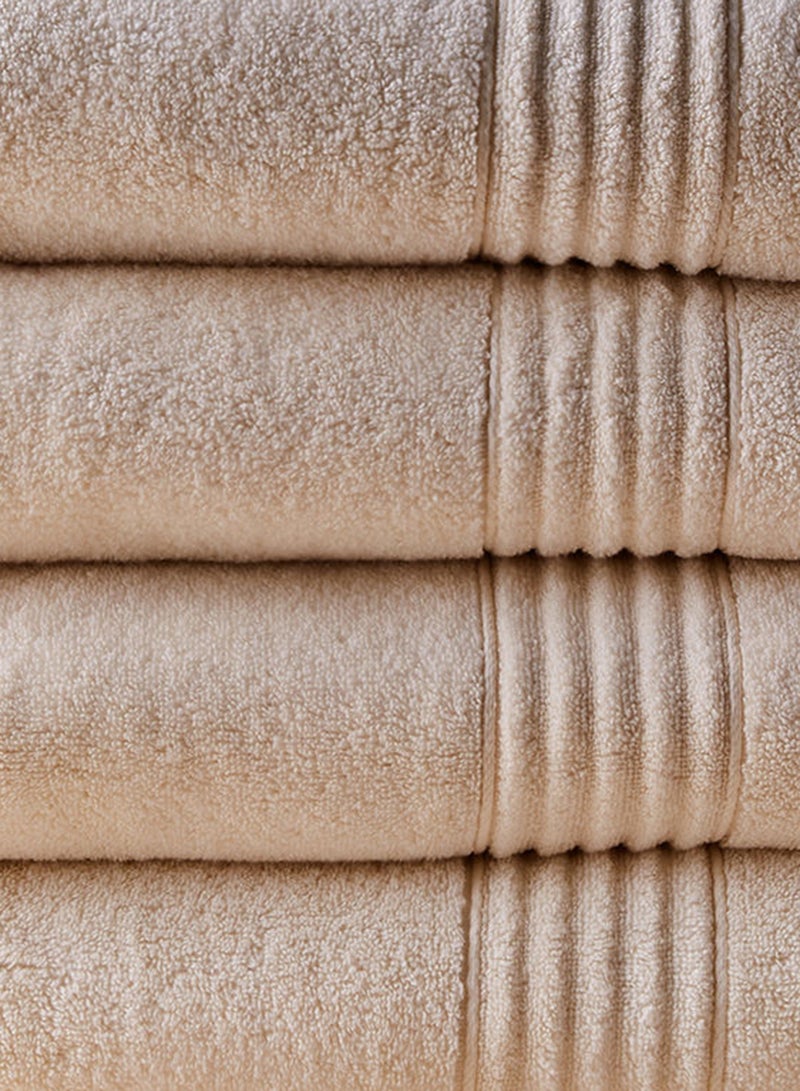 4 Piece Bathroom Towel Set - 500 GSM 100% Cotton - 4 Bath Towel 90 x 150cm - Highly Absorbent - Fast Dry Ivory
