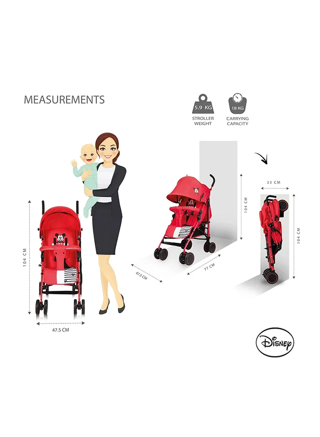 Disney Minnie Mouse Lightweight Adventure Stroller With Storage Cabin