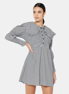 GHOSPELL Tile Check Mini Dress Black/White  - Image 1