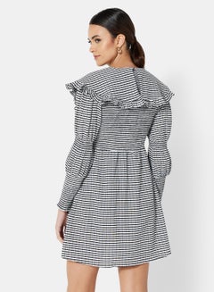 GHOSPELL Tile Check Mini Dress Black/White  - Image 2
