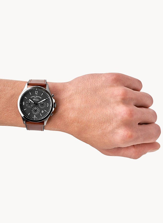 FOSSIL - Men's Forrester Chrono Water Resistance Leather Chronograph Watch FS5815 - Image 1