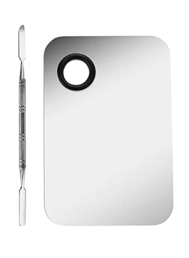 لوح مستحضرات تجميل مع أداة مزج أسود/ فضي - Image 1