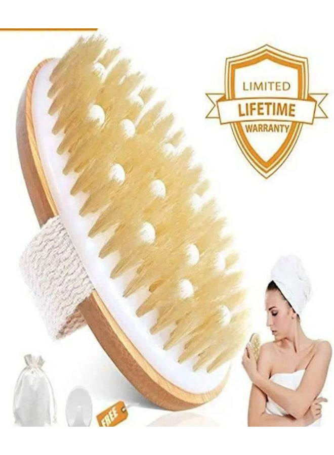 Exfoliating Bath Back Scrubber Beige/White - Image 3