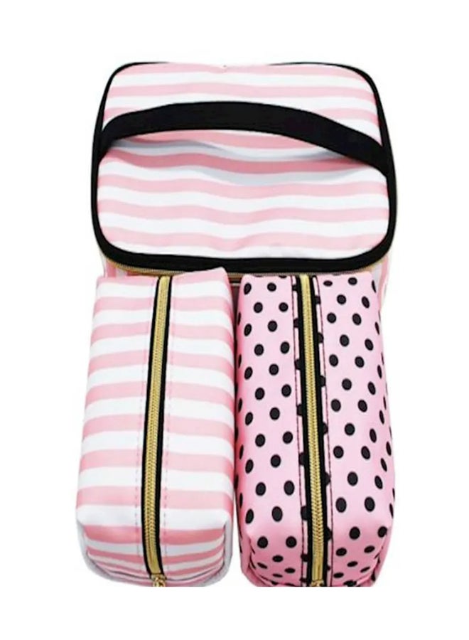 4-Piece Cosmetic Bags Set Clear/Black/Pink - Image 5