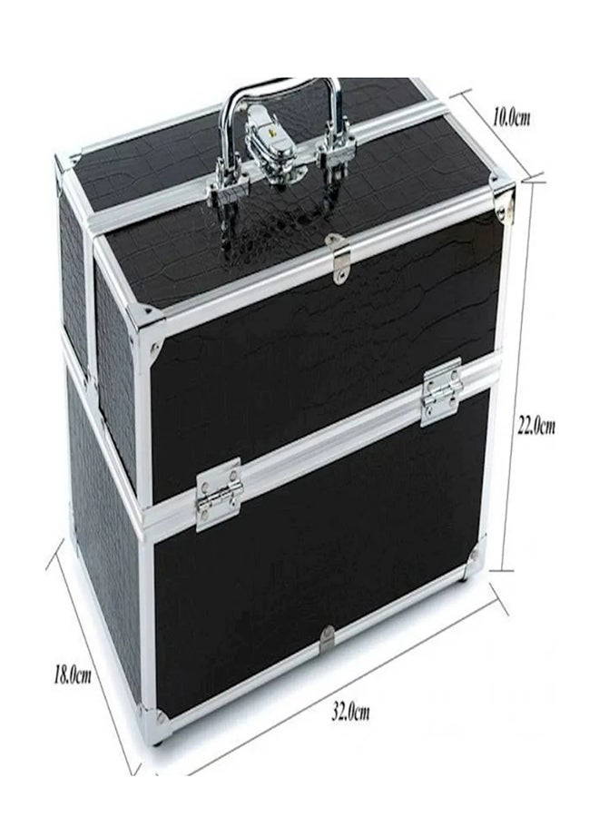 Cosmetics Organizer Storage Box Black/Silver - Image 1