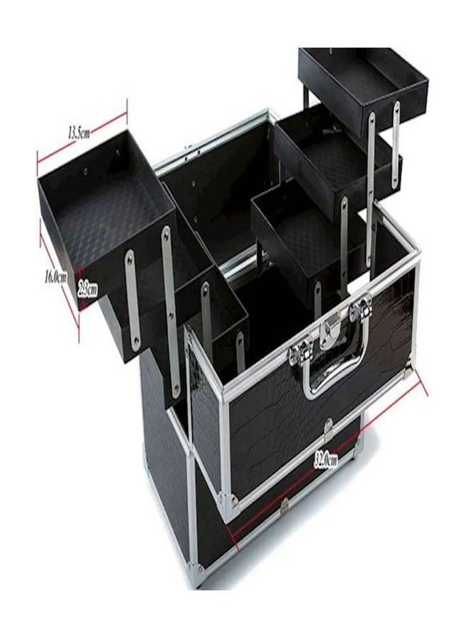 Cosmetics Organizer Storage Box Black/Silver - Image 2