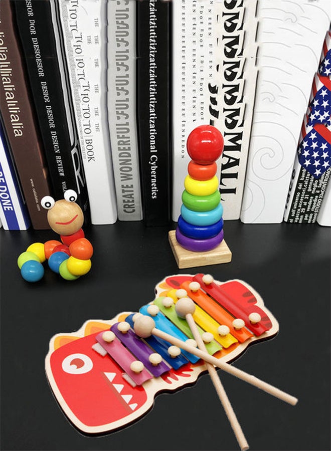 كيدل لعبة آلة موسيقية إيقاعية على شكل رسومات كرتونية من الخشب 24.3x10x2سم - Image 5