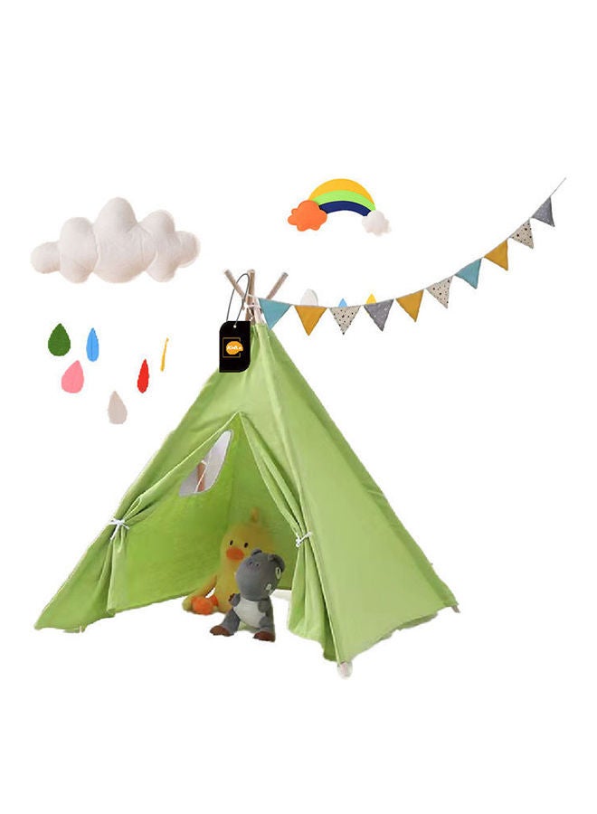 كيدل خيمة لعب كارفا بتصميم مخروطي محمولة من القطن الهندي للعب في الأماكن الداخلية 100x100x110سم - Image 1