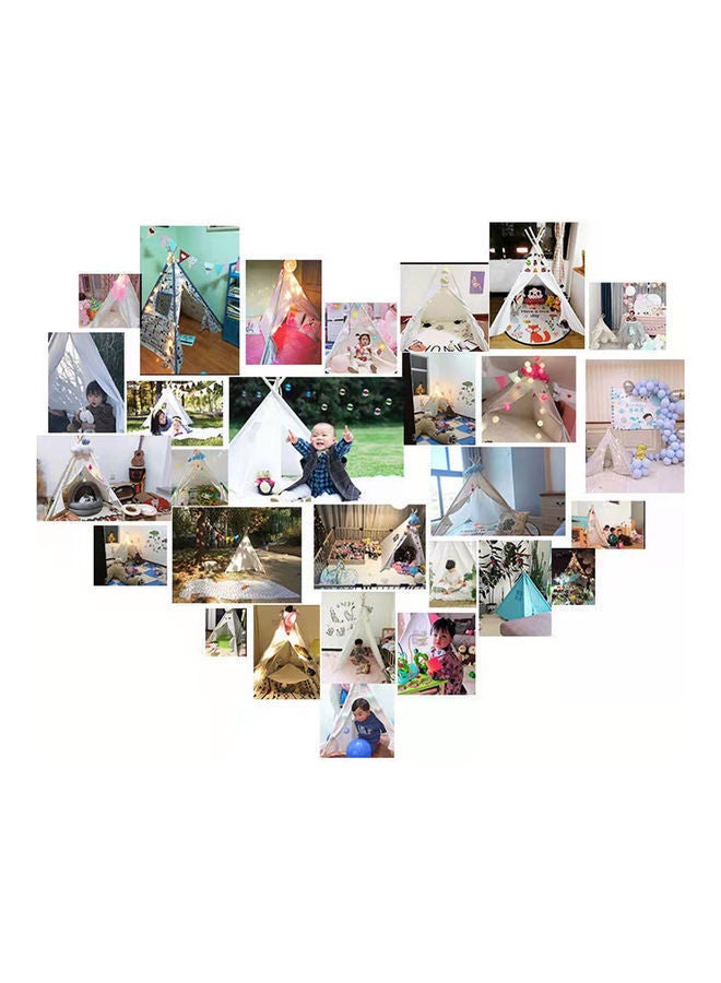 كيدل خيمة لعب كارفا بتصميم مخروطي محمولة من القطن الهندي للعب في الأماكن الداخلية 100x100x110سم - Image 5