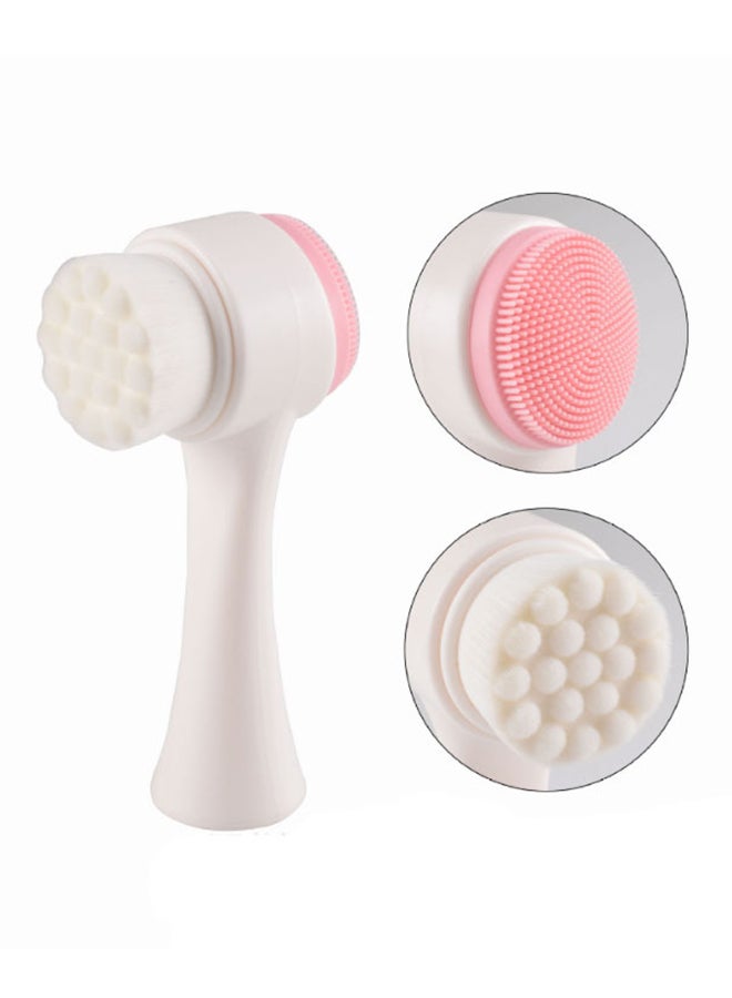 Aila - Dual-Action Silicone Facial Cleansing Brush White 13 x 6cm - Image 1