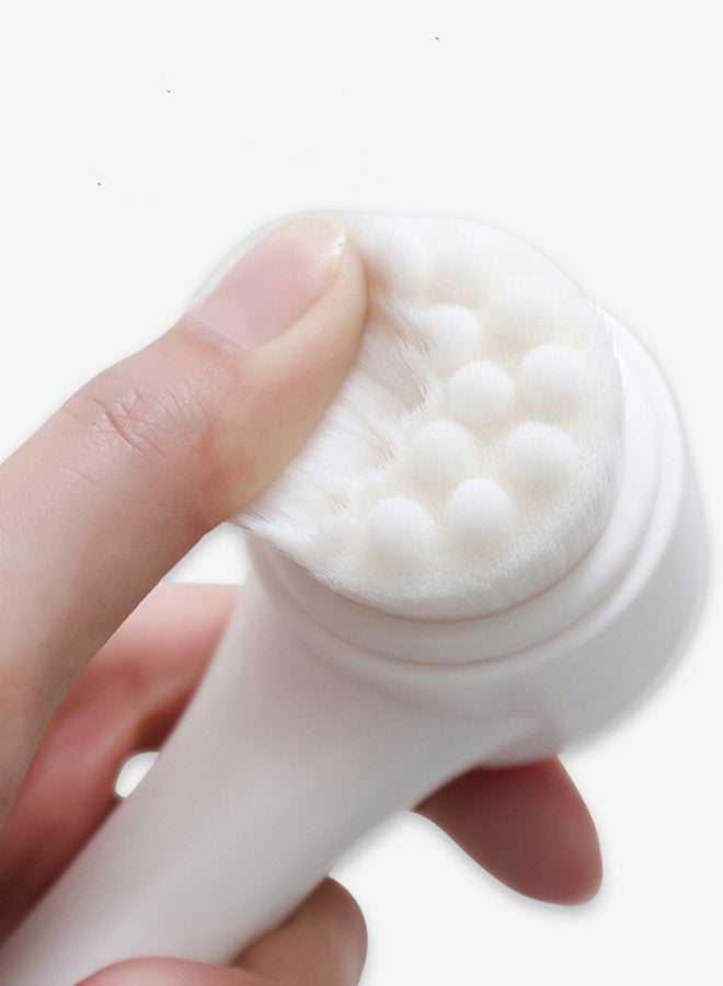 Aila - Dual-Action Silicone Facial Cleansing Brush White 13 x 6cm - Image 1