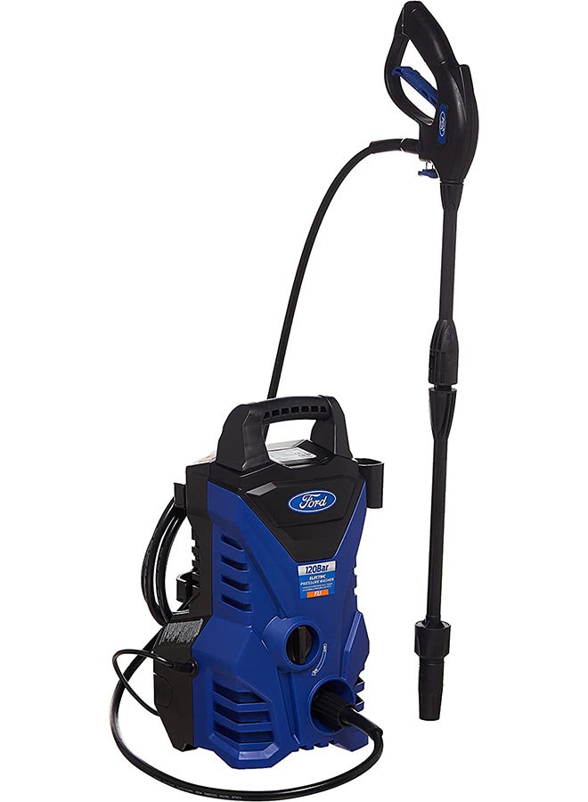 Ford - Ford 120 Bar Electric Pressure Washer With 5 Meter Hose & Soap Dispenser, Compact Design 1500 Watt Pressure Washer, Pressure Washer For Car, Home & Garden, Blue, F2.1 Blue/Black 27x46x26cm - Image 1
