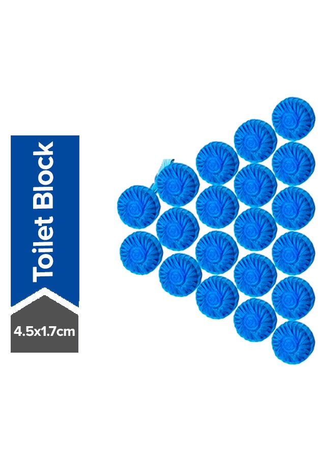 Generic 20 Piece Flushmatic Cistern Toilet Cleanser Block Blue 4.5x1.7cm  - Image 1