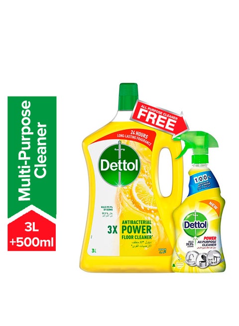 منظف أرضيات قوي مضاد للبكتيريا لجميع الأغراض متعدد الألوان 3L+500ml