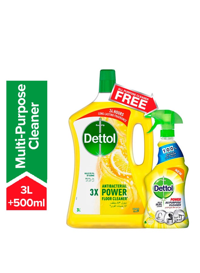 Dettol Anti-bacterial Power All Purpose Floor Cleaner Multicolour 3L+500ml 