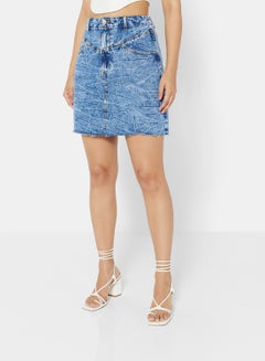 Acid Wash Mini Skirt Denim