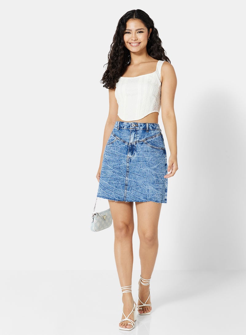 FOREVER 21 - Acid Wash Mini Skirt Denim - Image 1
